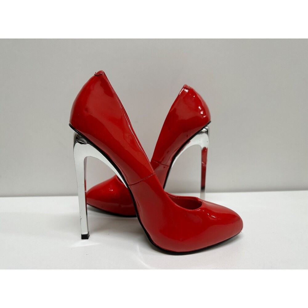 Steve Madden lipstick women size 5.5 M stiletto heel Pumps Red Leather upper - Picture 6 of 10